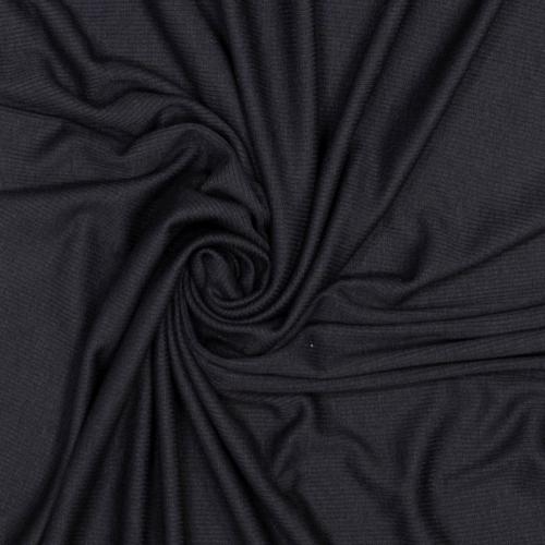 Rippjersey Viskose - schwarz